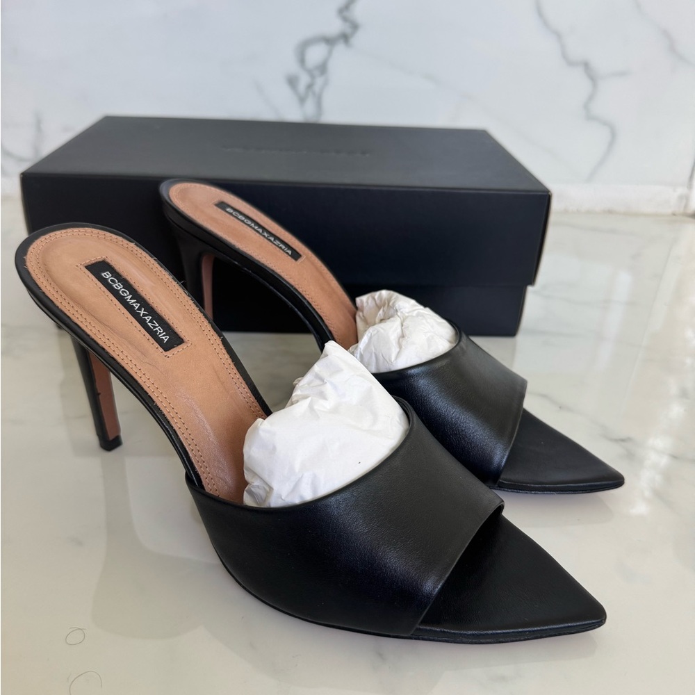BCBG Maxazria Dana heel slides mules black